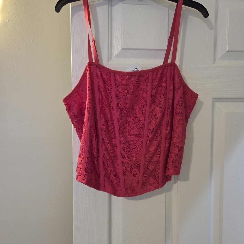 Torrid Vibrant Pink Lace Corset